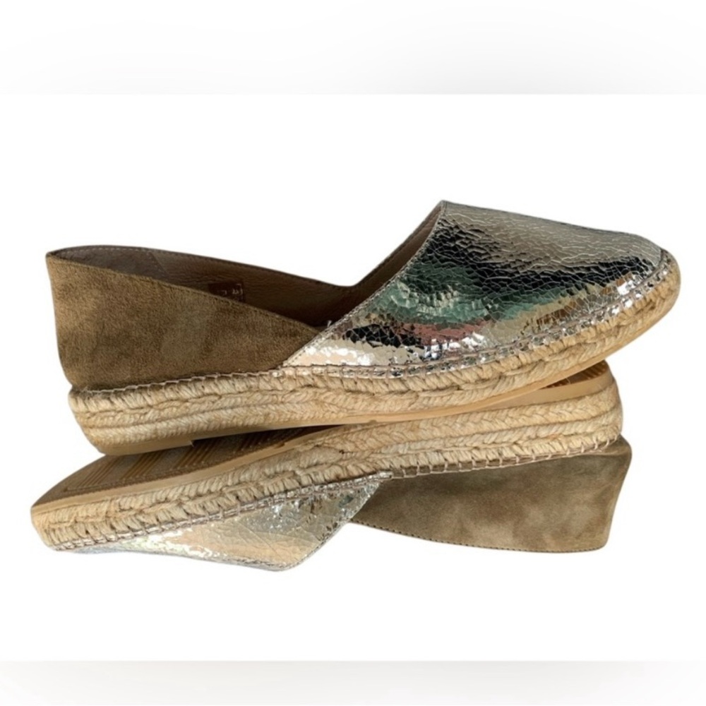 Gaimo Espadrilles Handmade in Spain  Gold and Suede with Textured Finish - Picture 6 of 13